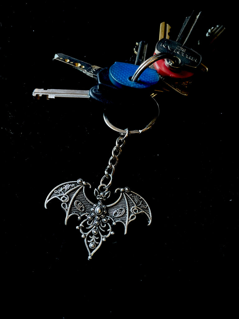 Gothic Filagree Bat Keychain