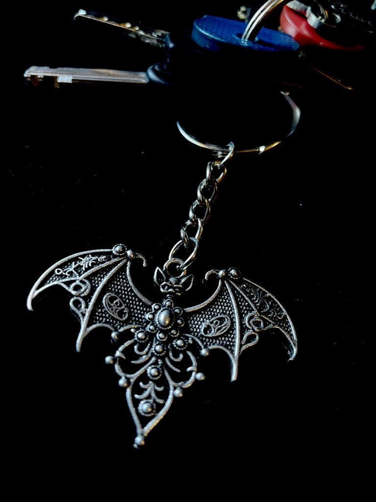 Gothic Filagree Bat Keychain